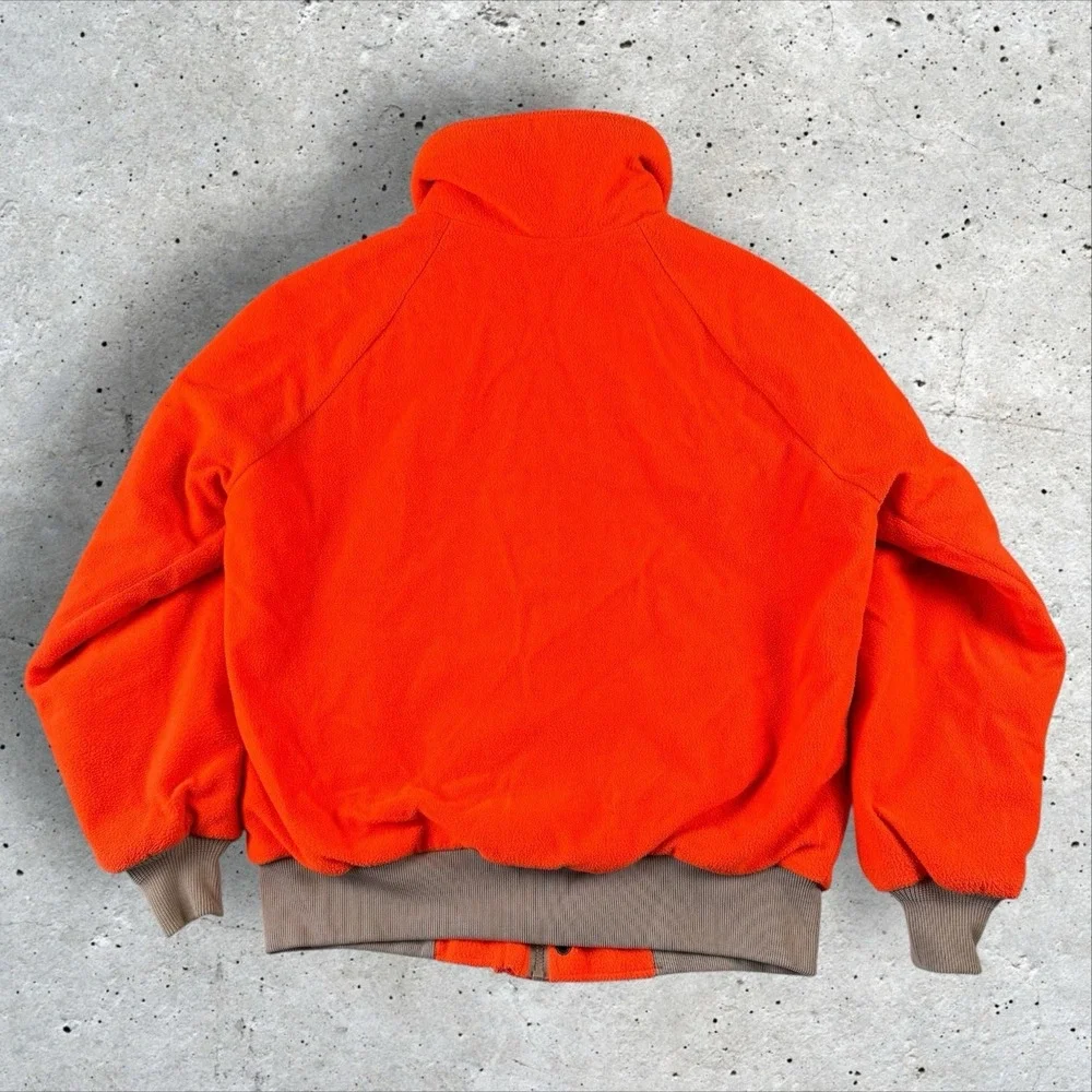 Vintage Fieldline Blaze Orange‎ Fleece Hunting Jacket XL Polarfleece Malden